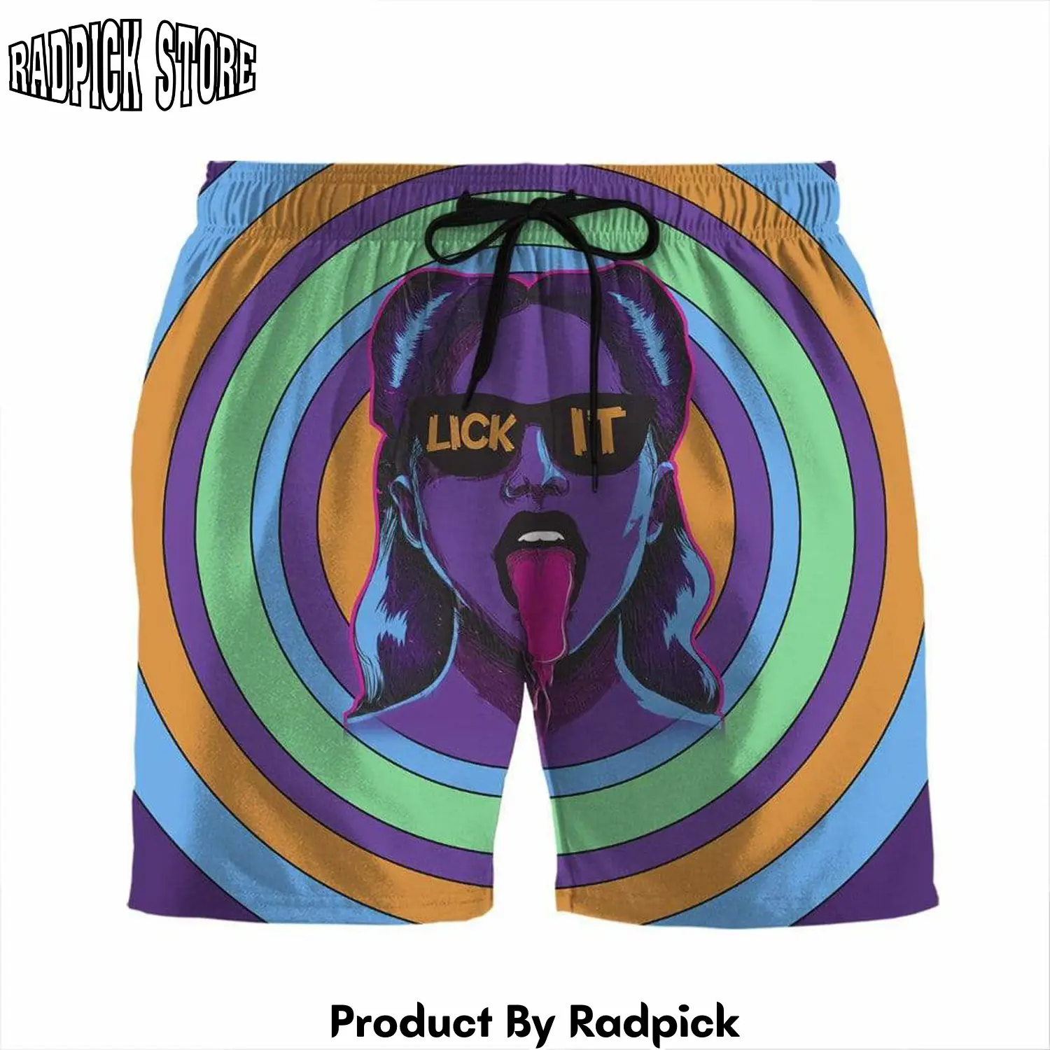 Radpick 3d lick it lady custom beach shorts swim trunks rp631384